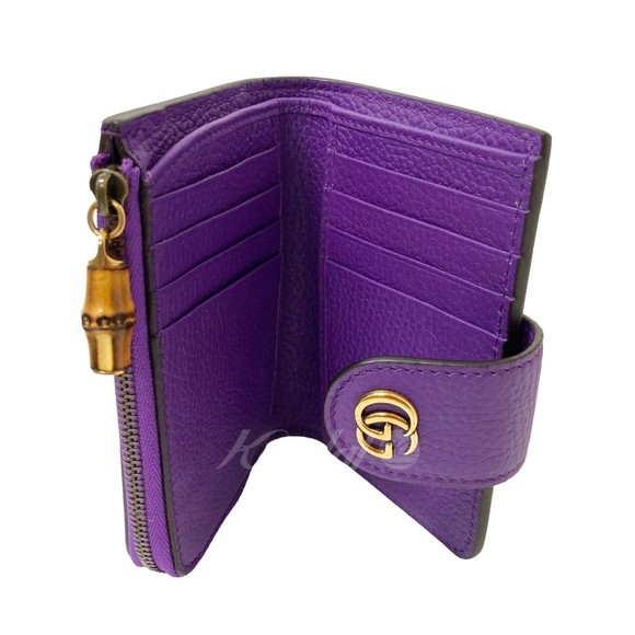 GUCCI double G medium wallet bamboo Purple - Picture 7 of 9